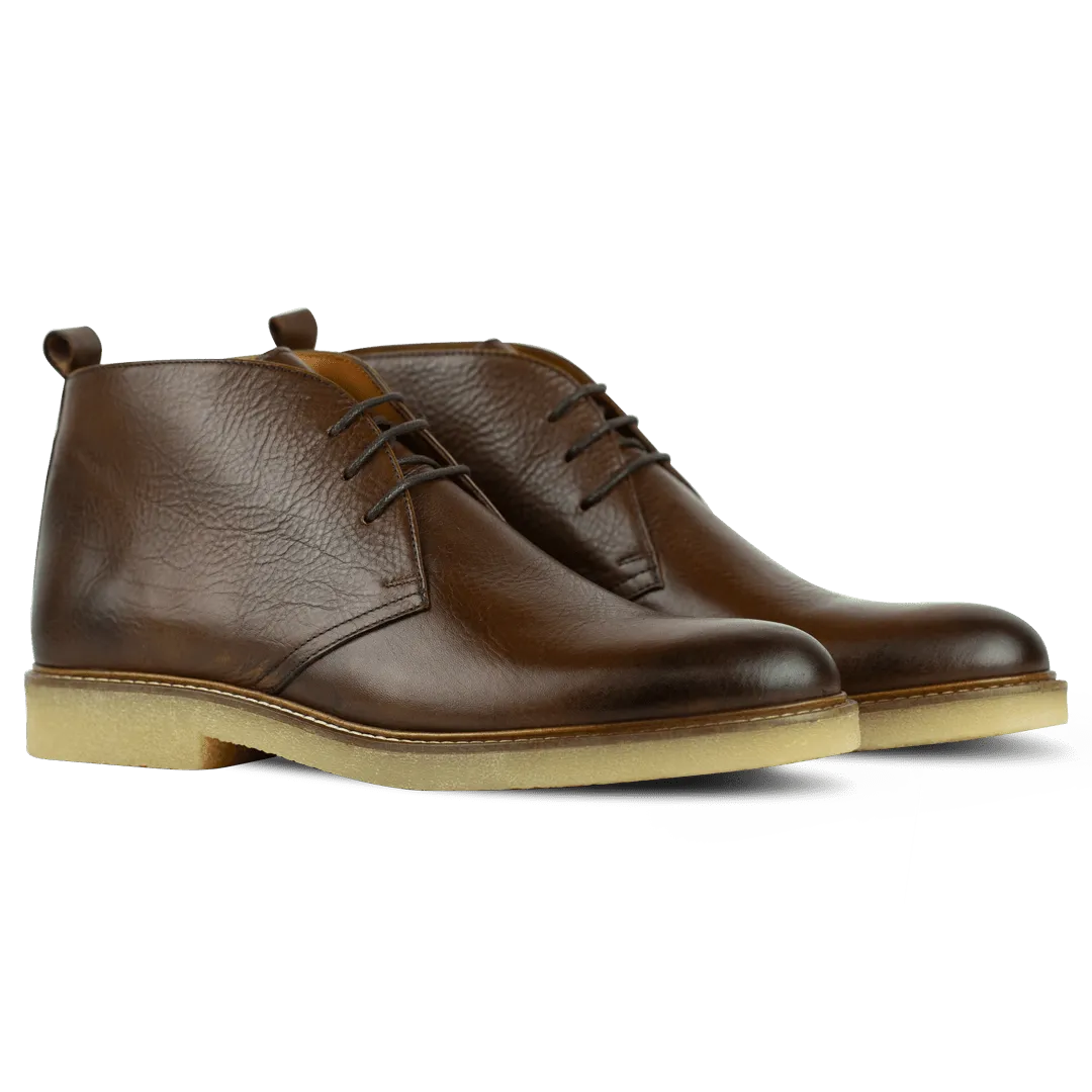 Charlton: Demi Bottes Homme - crêpe Marron