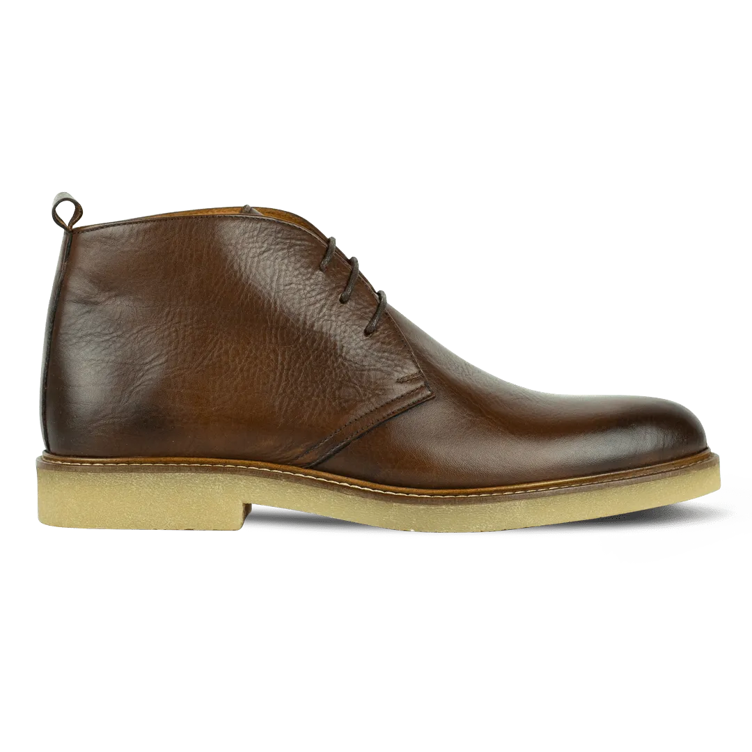 Charlton: Demi Bottes Homme - crêpe Marron