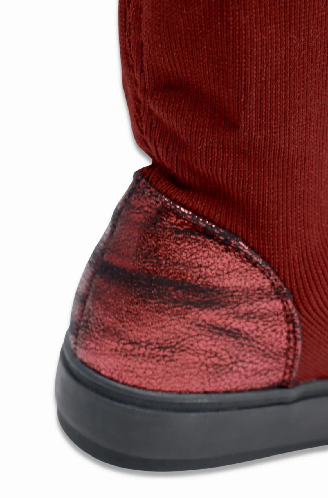 Chelsea Sock Boots For Women (Wine Red)