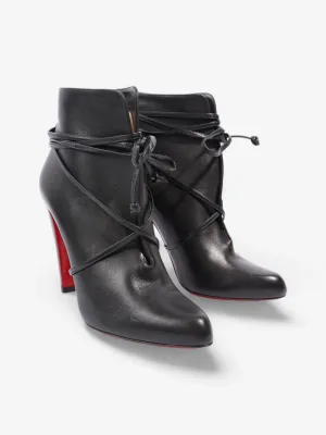 Christian Louboutin S.I.T Rain Ankle Boots 100 Black Leather EU 40 UK 7