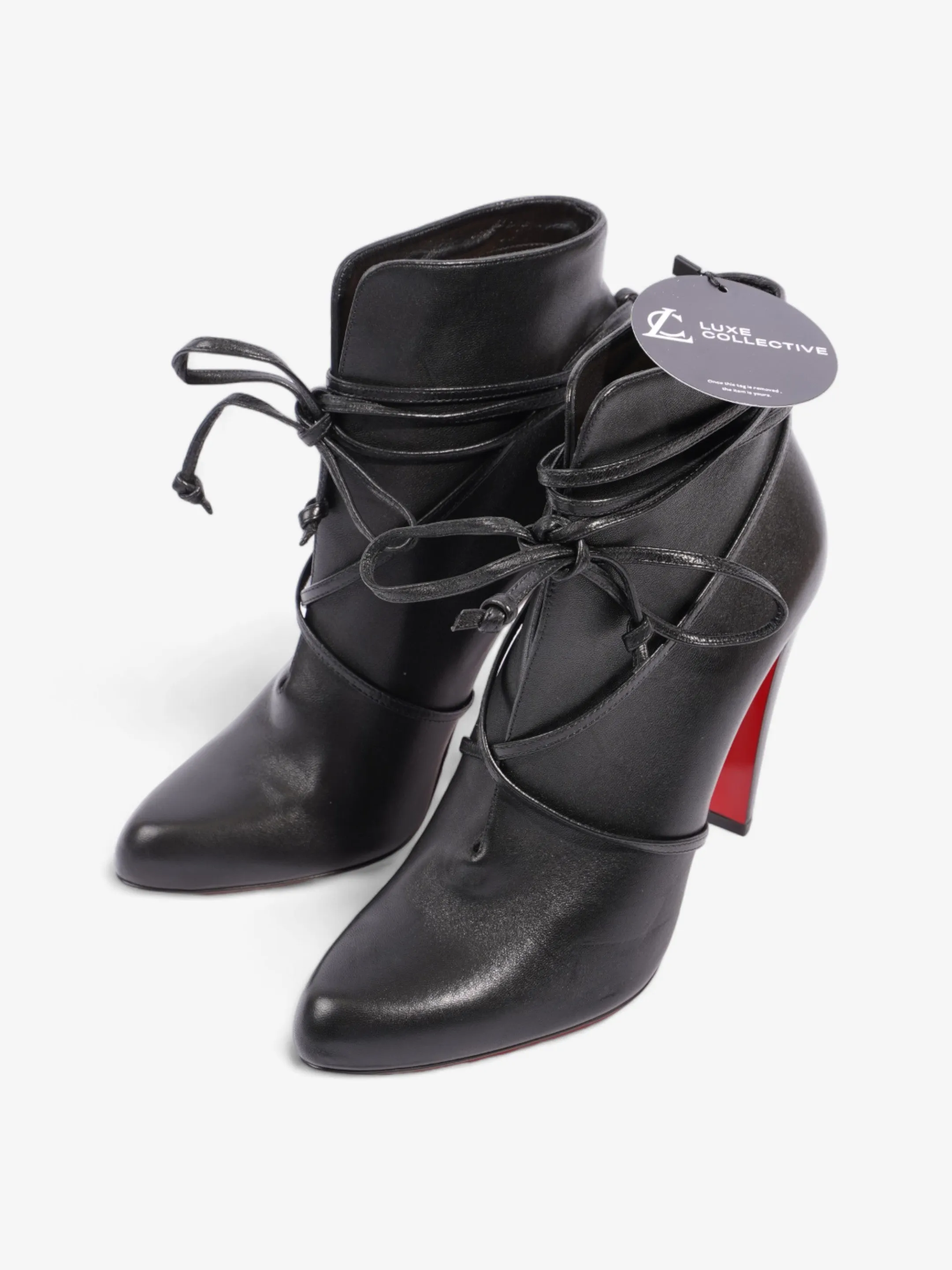 Christian Louboutin S.I.T Rain Ankle Boots 100 Black Leather EU 40 UK 7