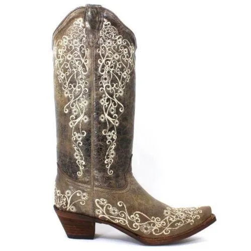 Corral Boots Brown Crater Bone Style A1094