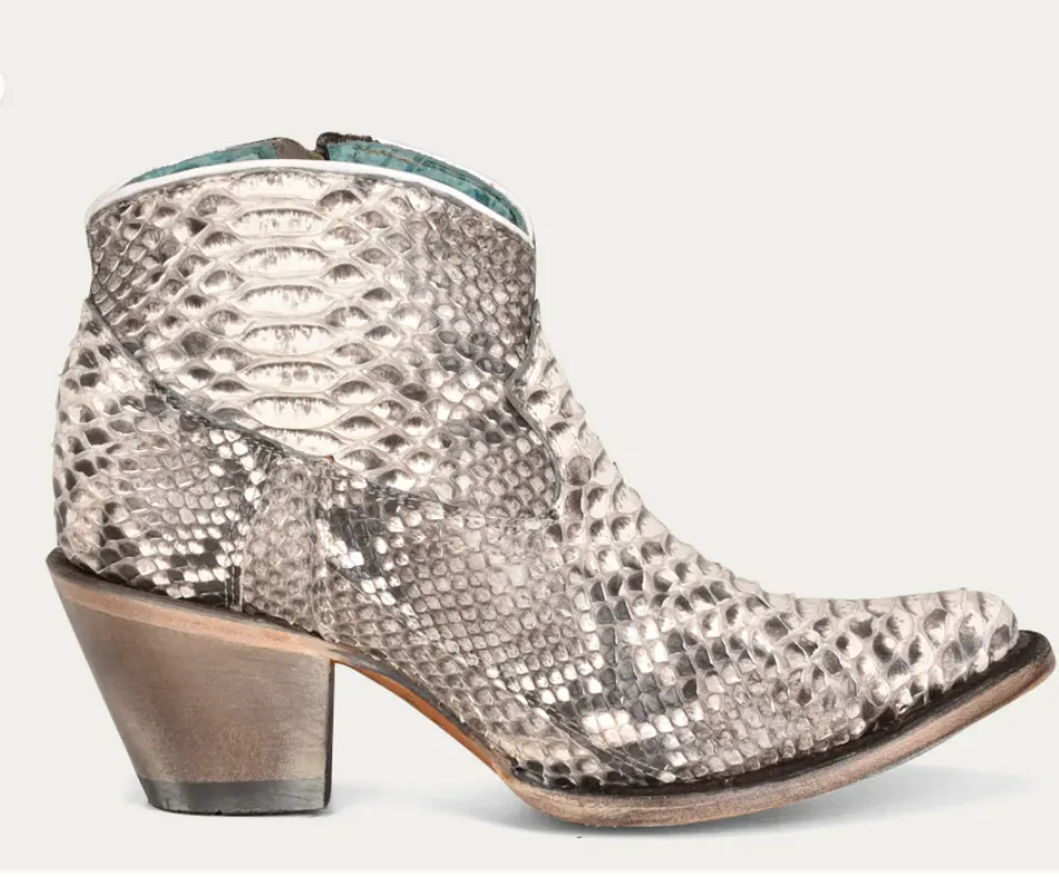 CORRAL LADIES SHORTIE PYTHON ZIP BOOTS STYLE A4319