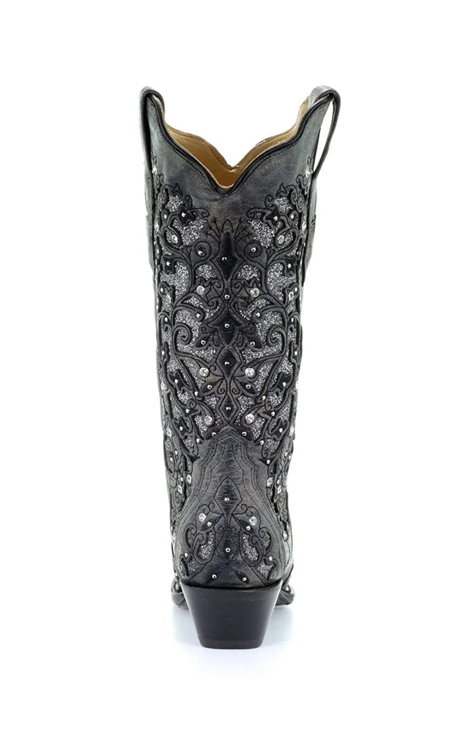 Corral Womens Glitter Inlay Cowboy Boots Leather Gray 8 M