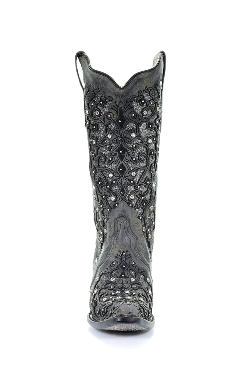 Corral Womens Glitter Inlay Cowboy Boots Leather Gray 8 M