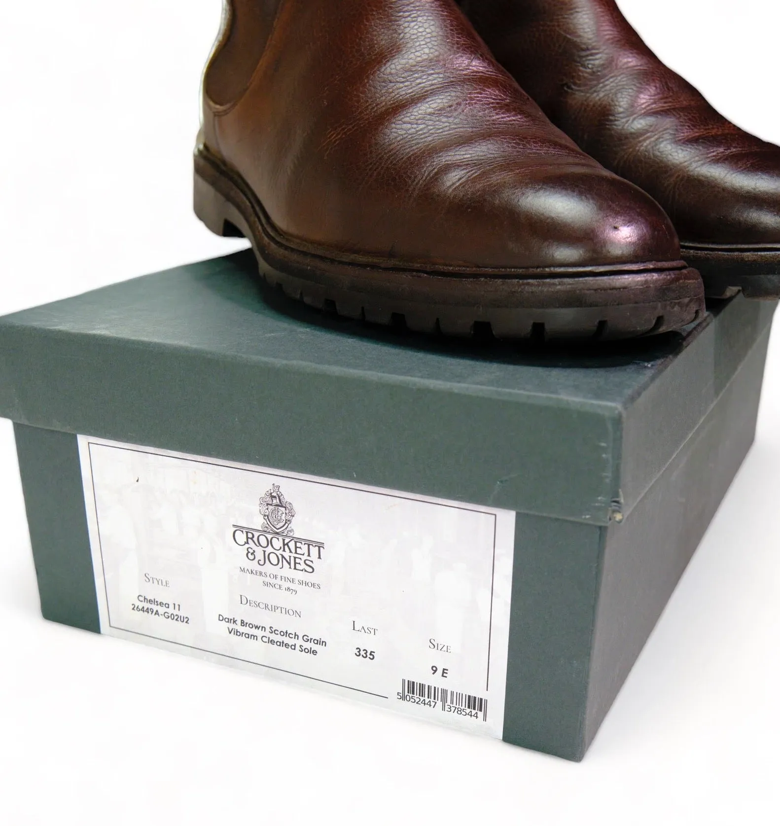 Crockett & Jones – Brown Scotch Grain Calf Chelsea Boots UK 9 / 43