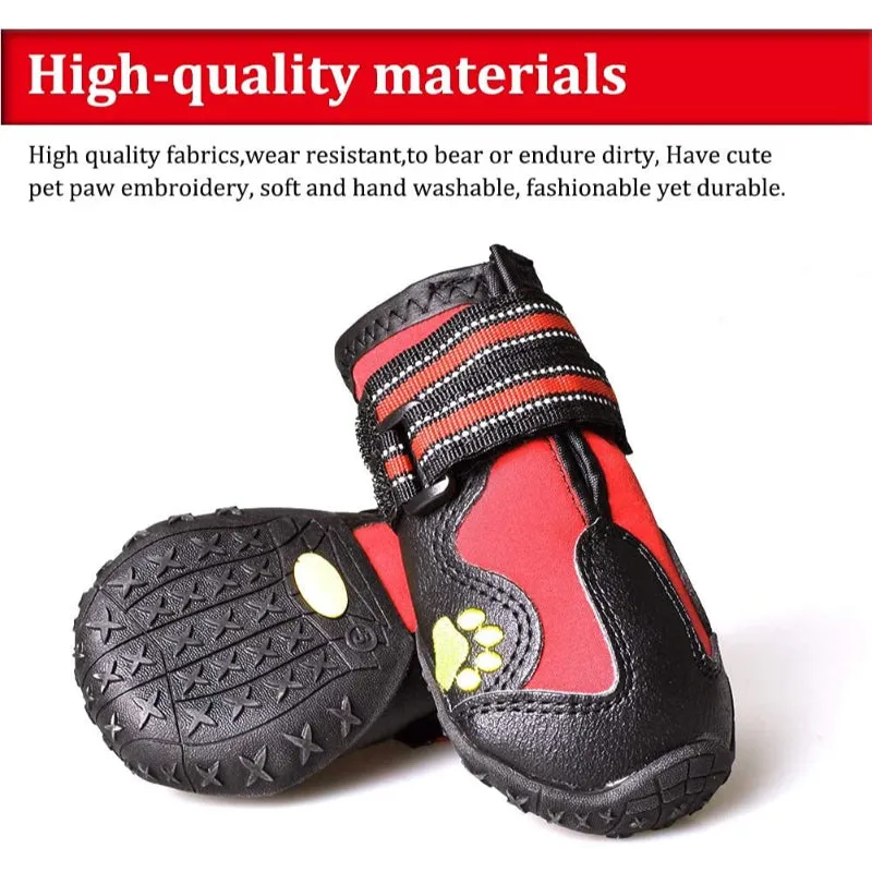 Dog Boots For Dogs Non-Slip, Waterproof Dog Booties For Outdoor, Dog Shoes For Medium To Large Dogs 4pcs With Rugged Sole