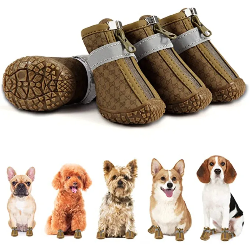 Dog Breathable Shoes For Paw Protector With Reflective Strips Rugged