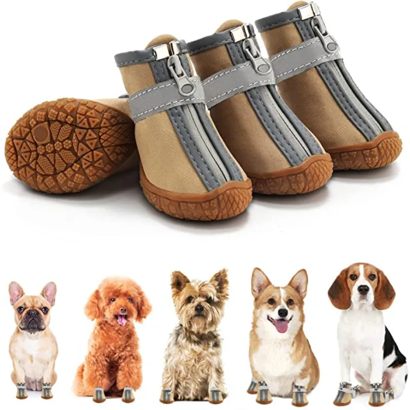 Dog Breathable Shoes For Paw Protector With Reflective Strips Rugged