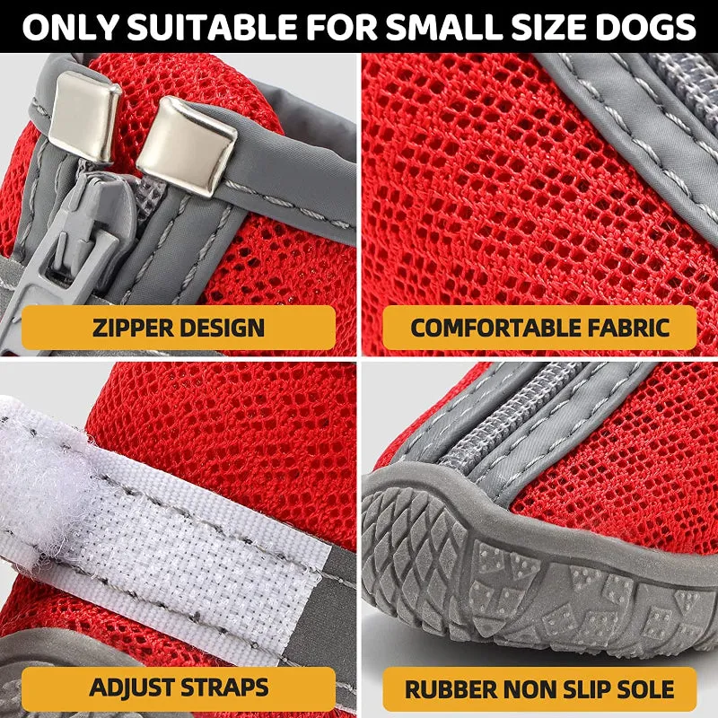 Dog Breathable Shoes For Paw Protector With Reflective Strips Rugged