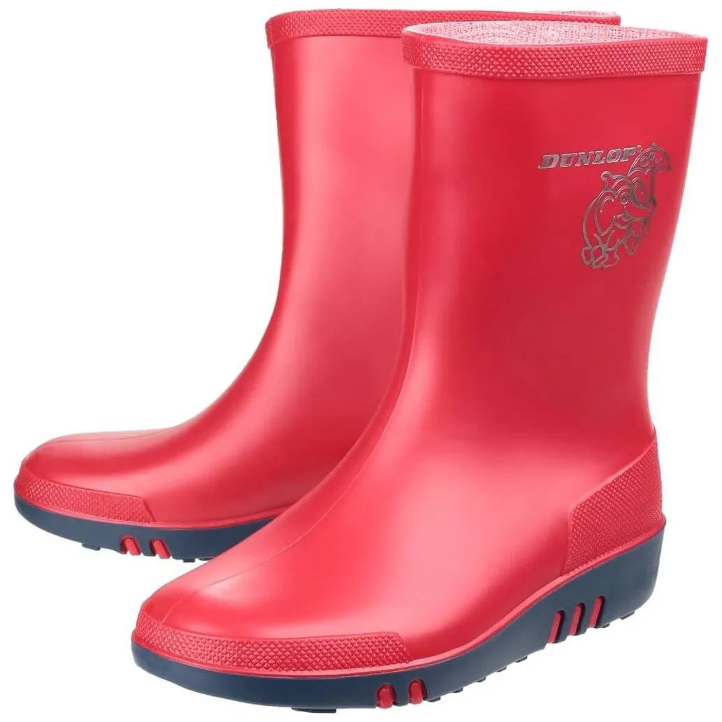 Dunlop Kids Elephant Pattern Blue Wellies Unisex