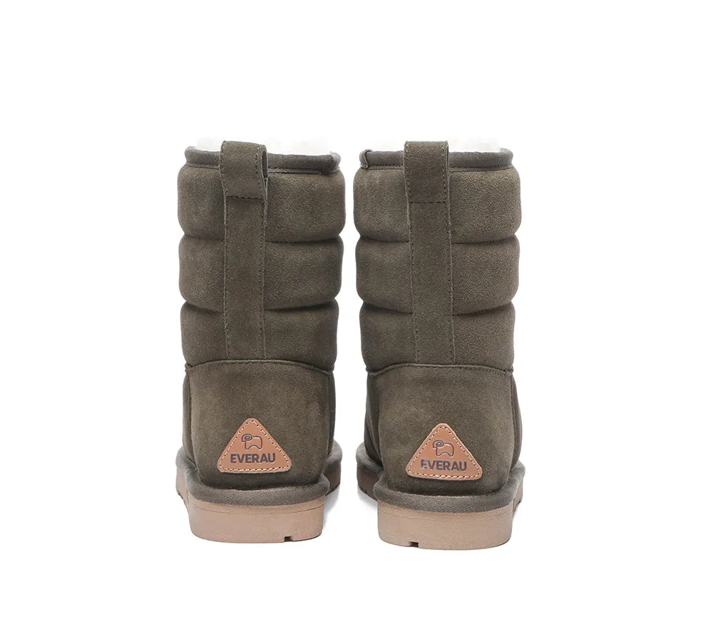 EVERAU® Short Sheepskin Boots Women Short Puffer