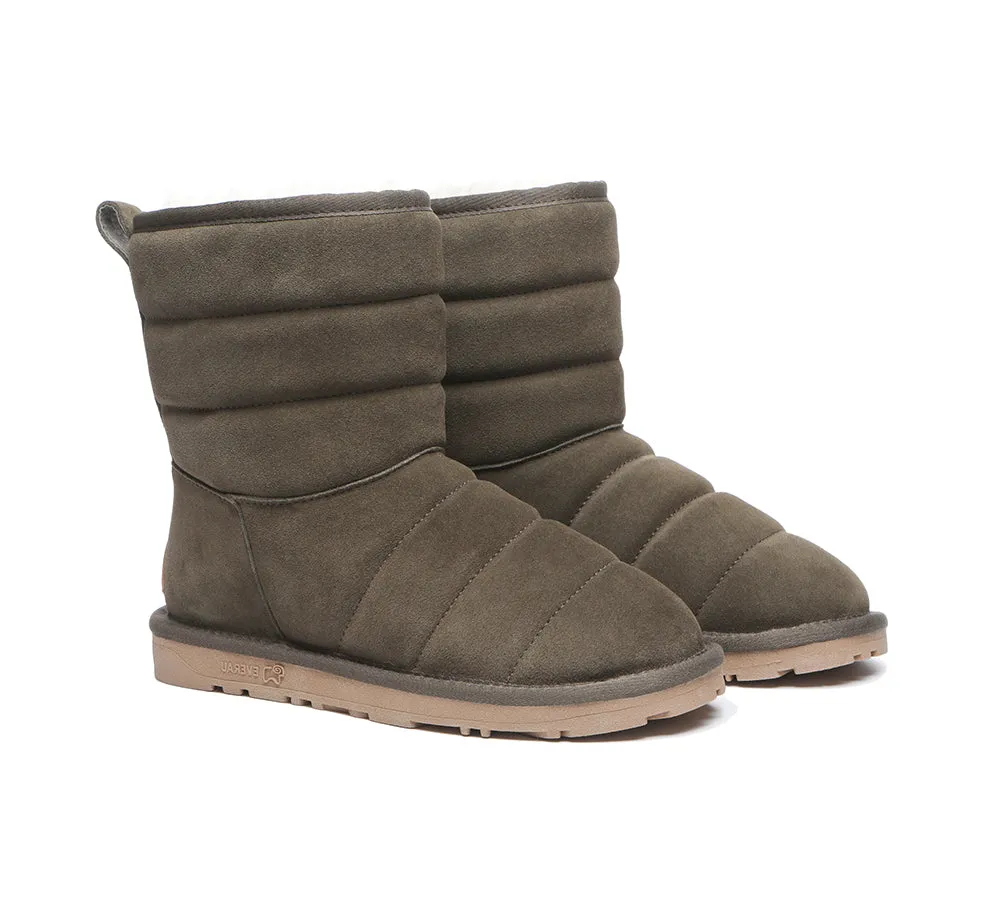 EVERAU® Short Sheepskin Boots Women Short Puffer