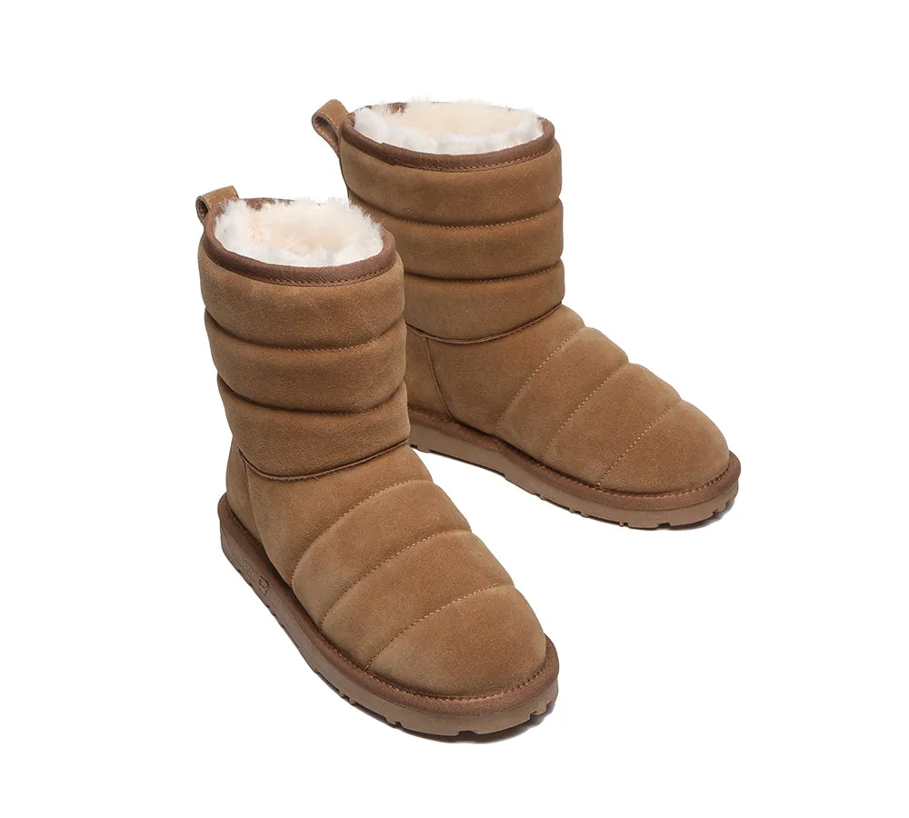 EVERAU® Short Sheepskin Boots Women Short Puffer