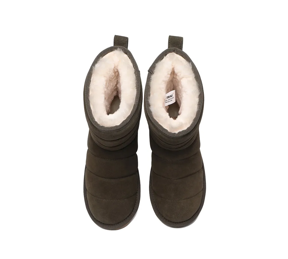 EVERAU® Short Sheepskin Boots Women Short Puffer