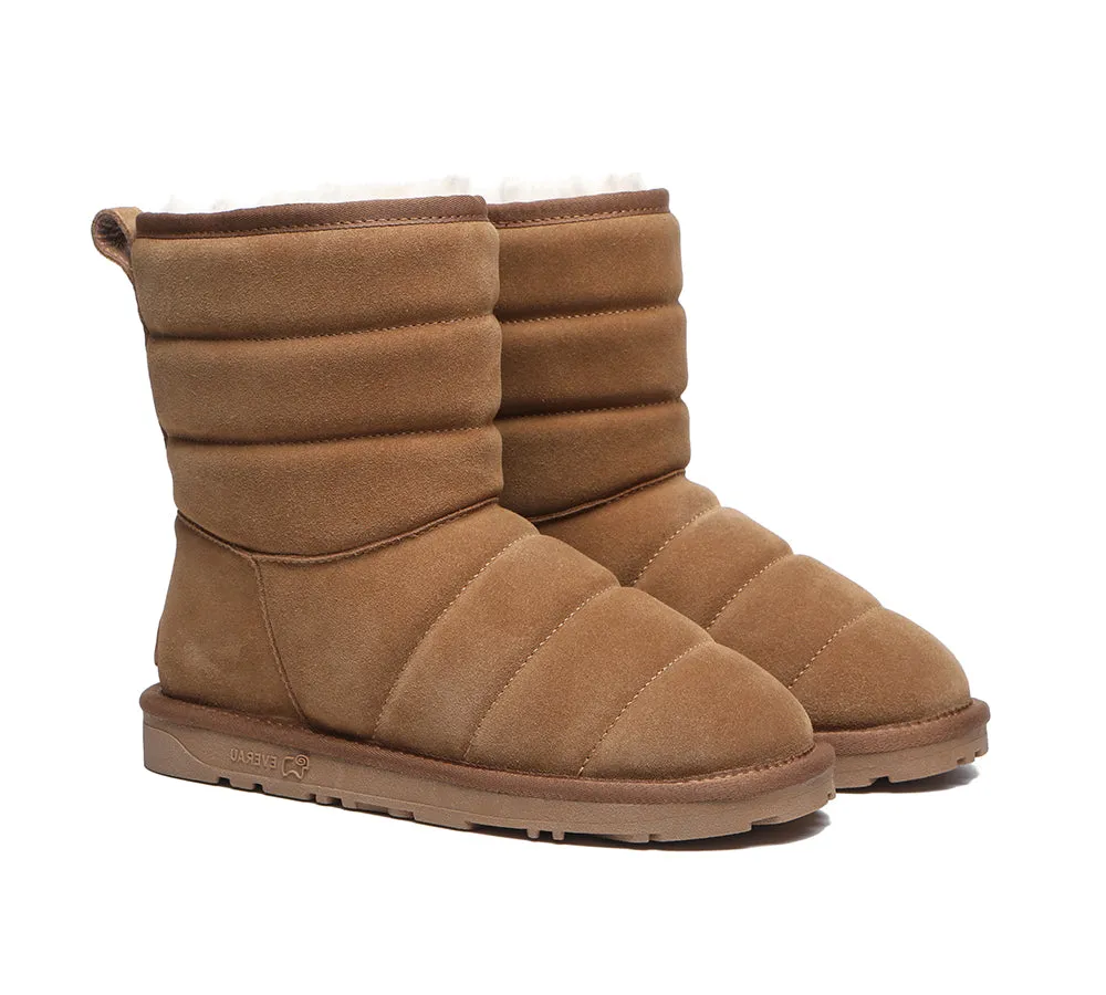 EVERAU® Short Sheepskin Boots Women Short Puffer