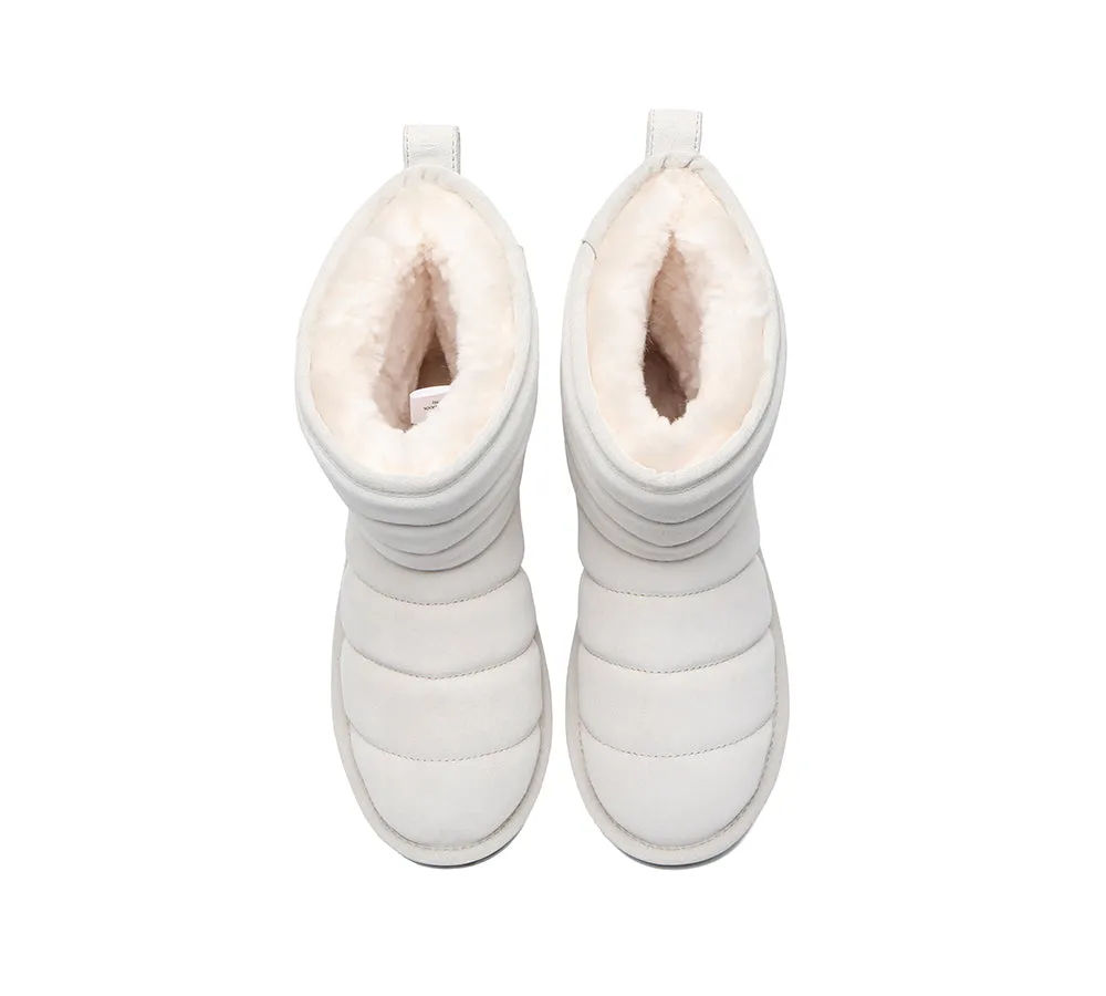 EVERAU® Short Sheepskin Boots Women Short Puffer