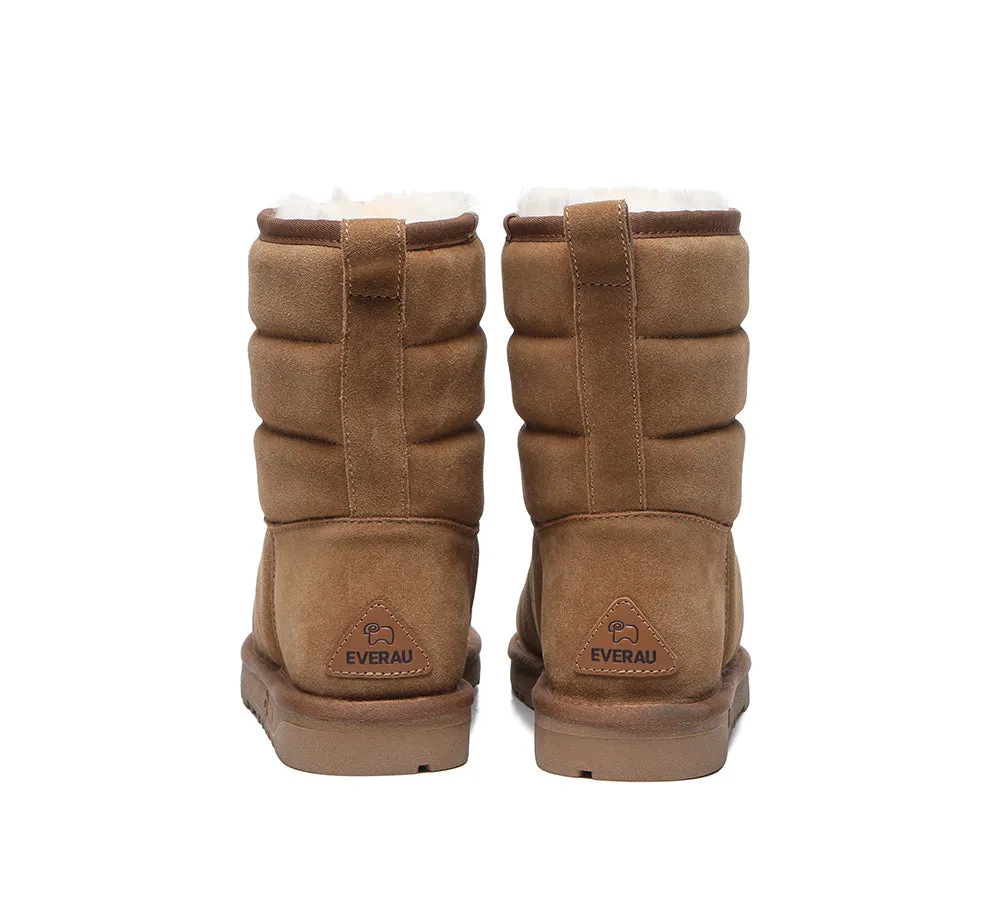 EVERAU® Short Sheepskin Boots Women Short Puffer