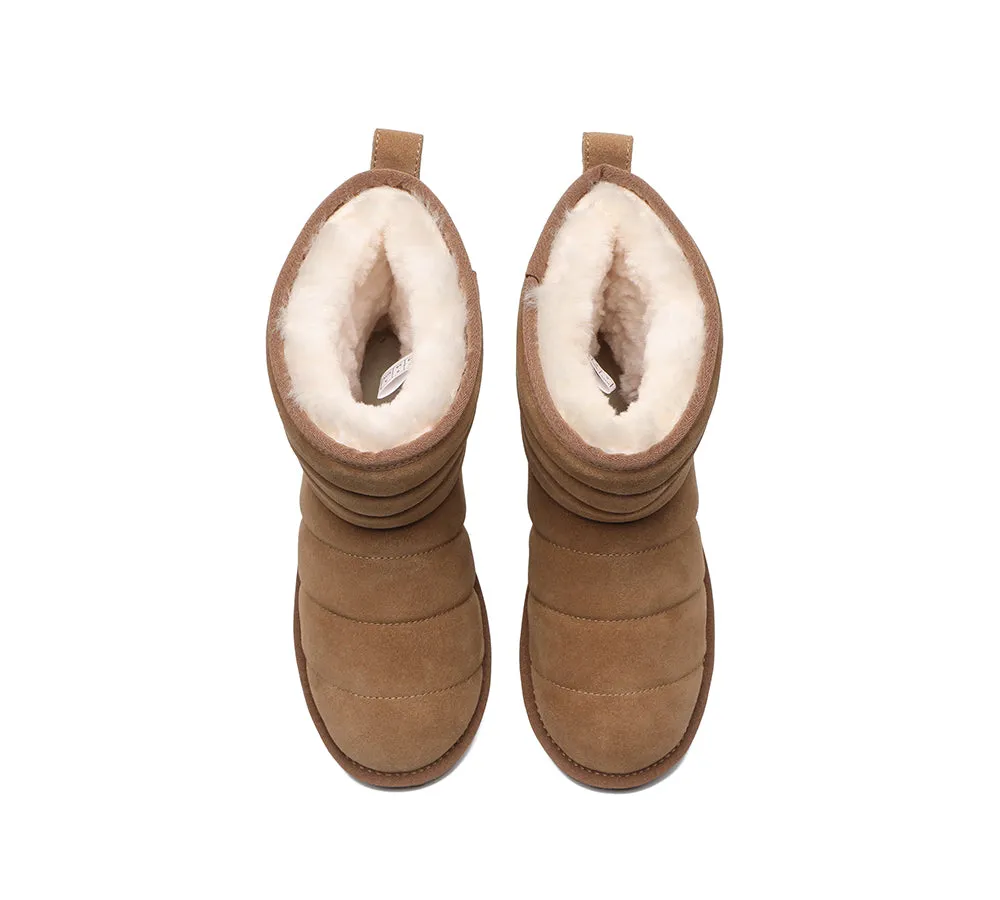 EVERAU® Short Sheepskin Boots Women Short Puffer