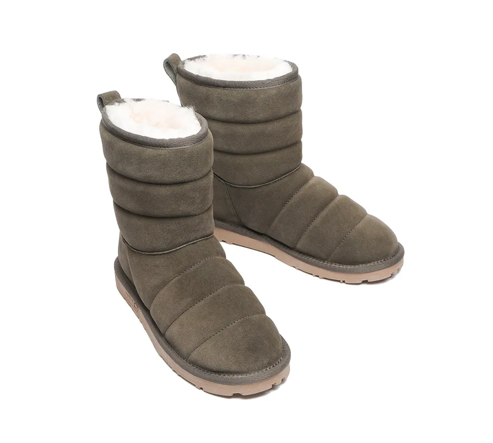 EVERAU® Short Sheepskin Boots Women Short Puffer