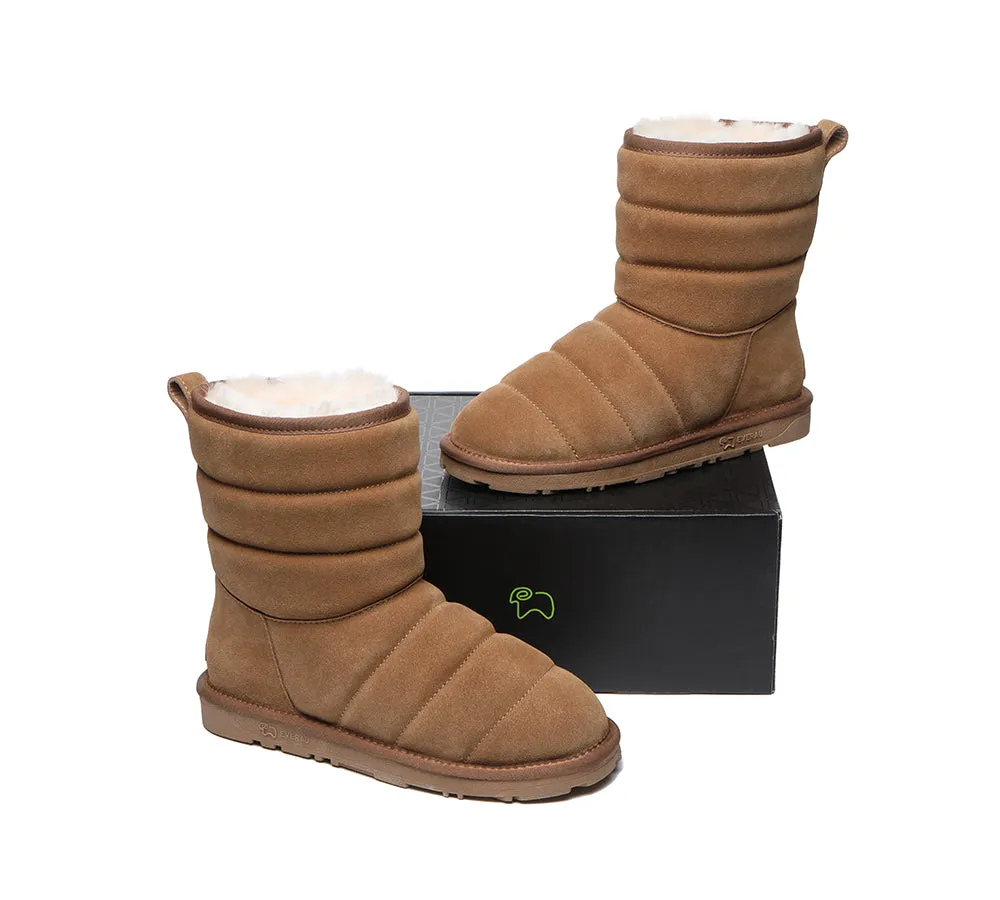 EVERAU® Short Sheepskin Boots Women Short Puffer