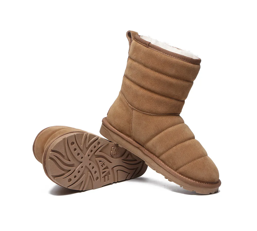 EVERAU® Short Sheepskin Boots Women Short Puffer