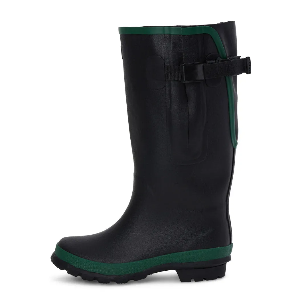 Extra Wide Calf Black Rain Boots - Fit 16 to 20 inch Calf - Wide in Foot and Ankle