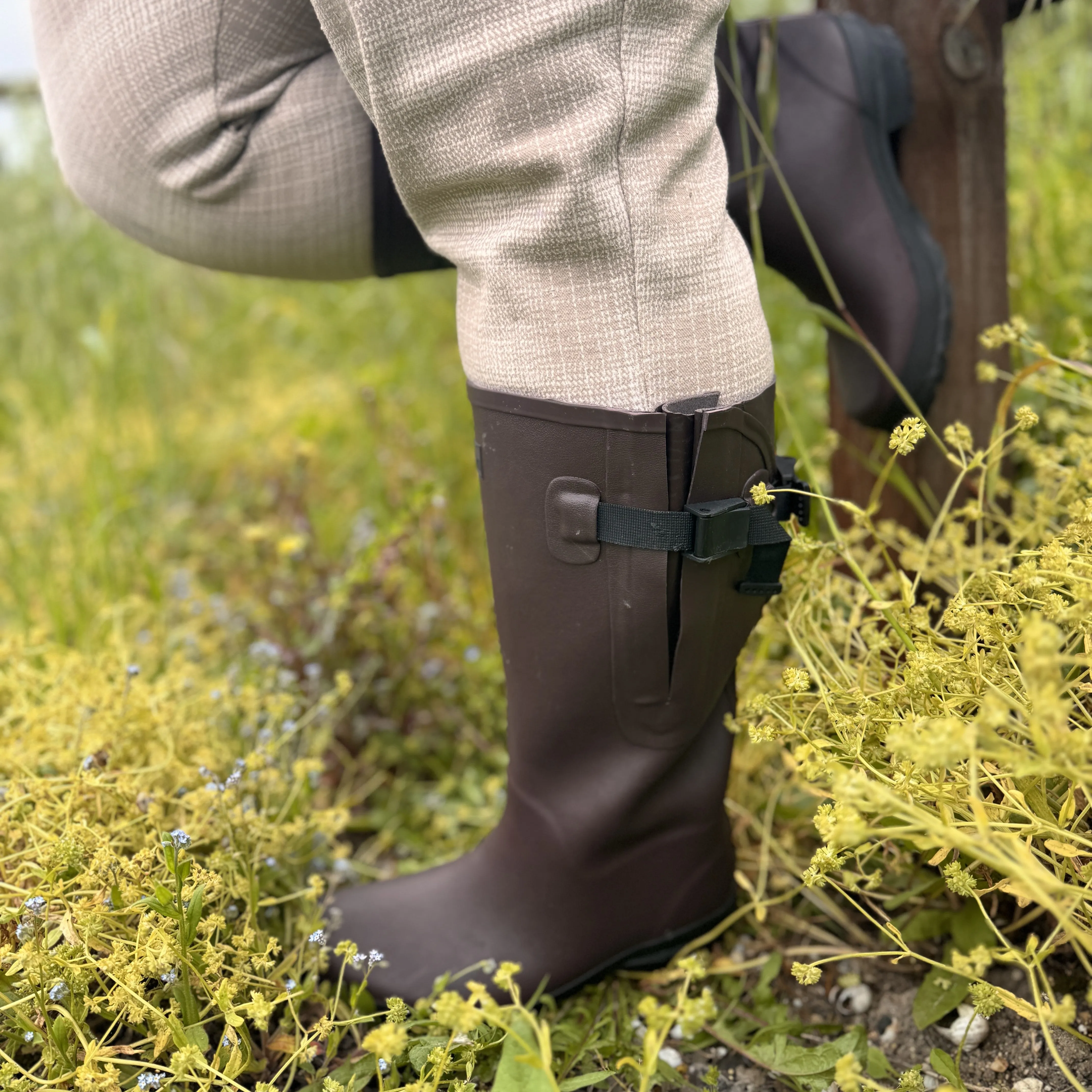 Extra Wide Calf Brown Rain Boots - Fit 16 to 20 inch Calf - Wide in Foot and Ankle