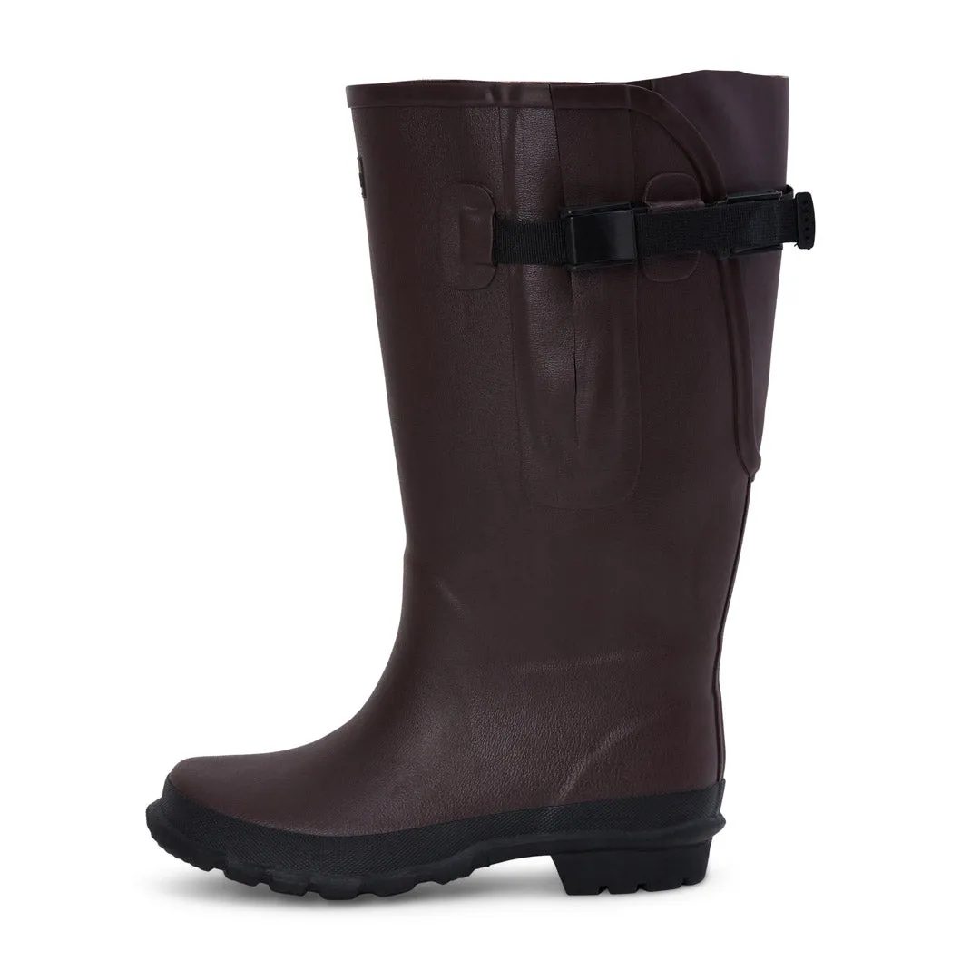 Extra Wide Calf Brown Rain Boots - Fit 16 to 20 inch Calf - Wide in Foot and Ankle