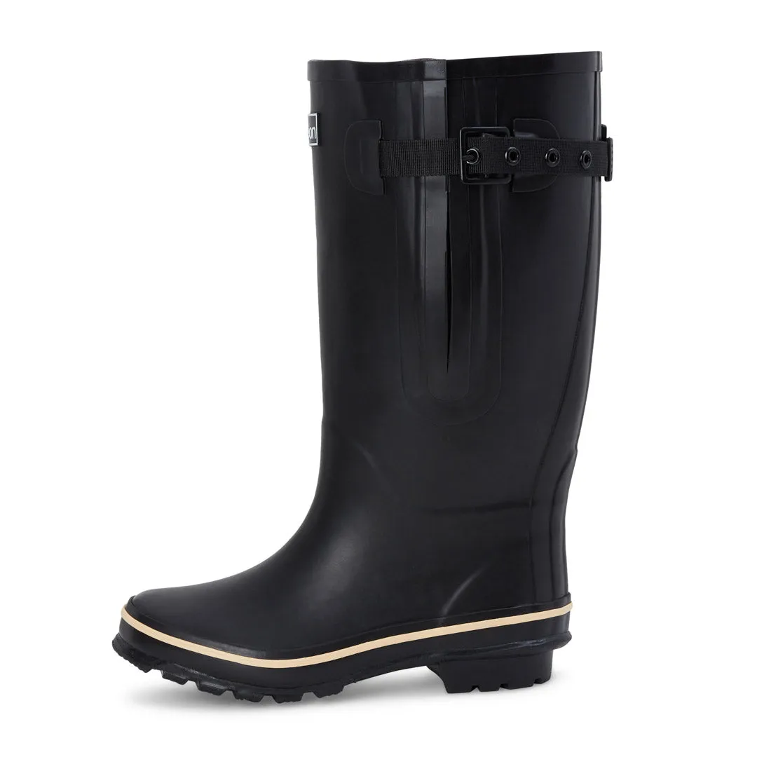 Extra Wide Calf Womens' Rain Boots - Black - 16-23 Inch Calf - Wide Foot & Ankle