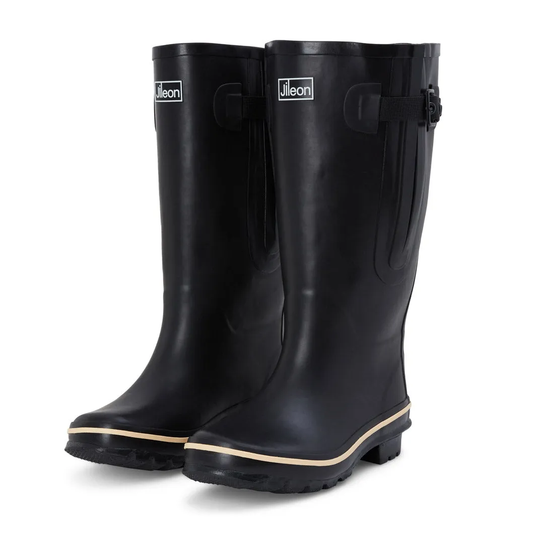Extra Wide Calf Womens' Rain Boots - Black - 16-23 Inch Calf - Wide Foot & Ankle