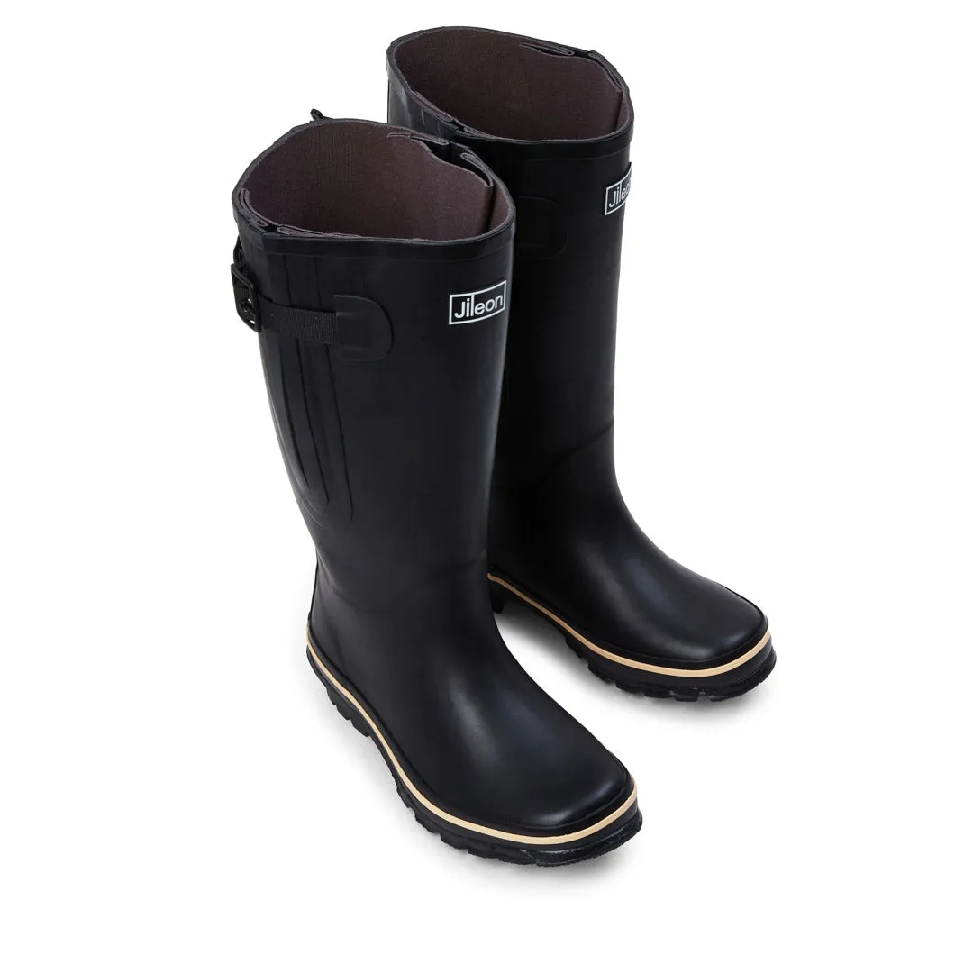 Extra Wide Calf Womens' Rain Boots - Black - 16-23 Inch Calf - Wide Foot & Ankle