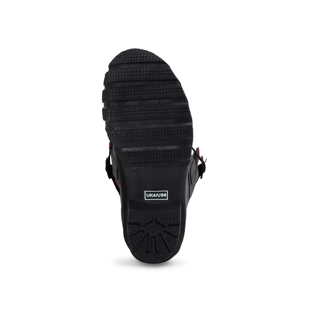 Extra Wide Calf Womens' Rain Boots - Black with Pink Trim - 16-23 Inch Calf - Wide in Foot & Ankle