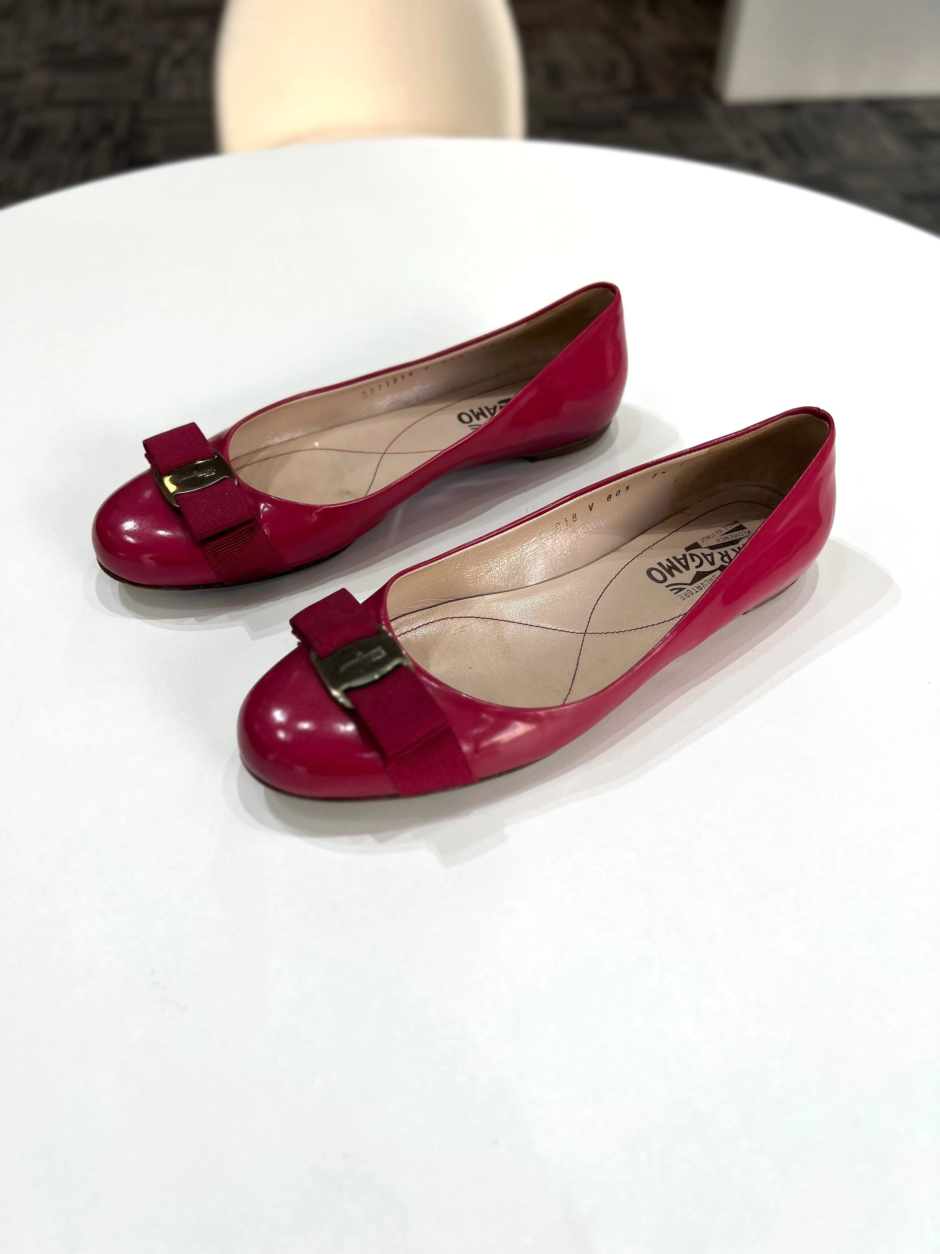 Ferragamo Vera ballet flats bow pink Size 7 1/2