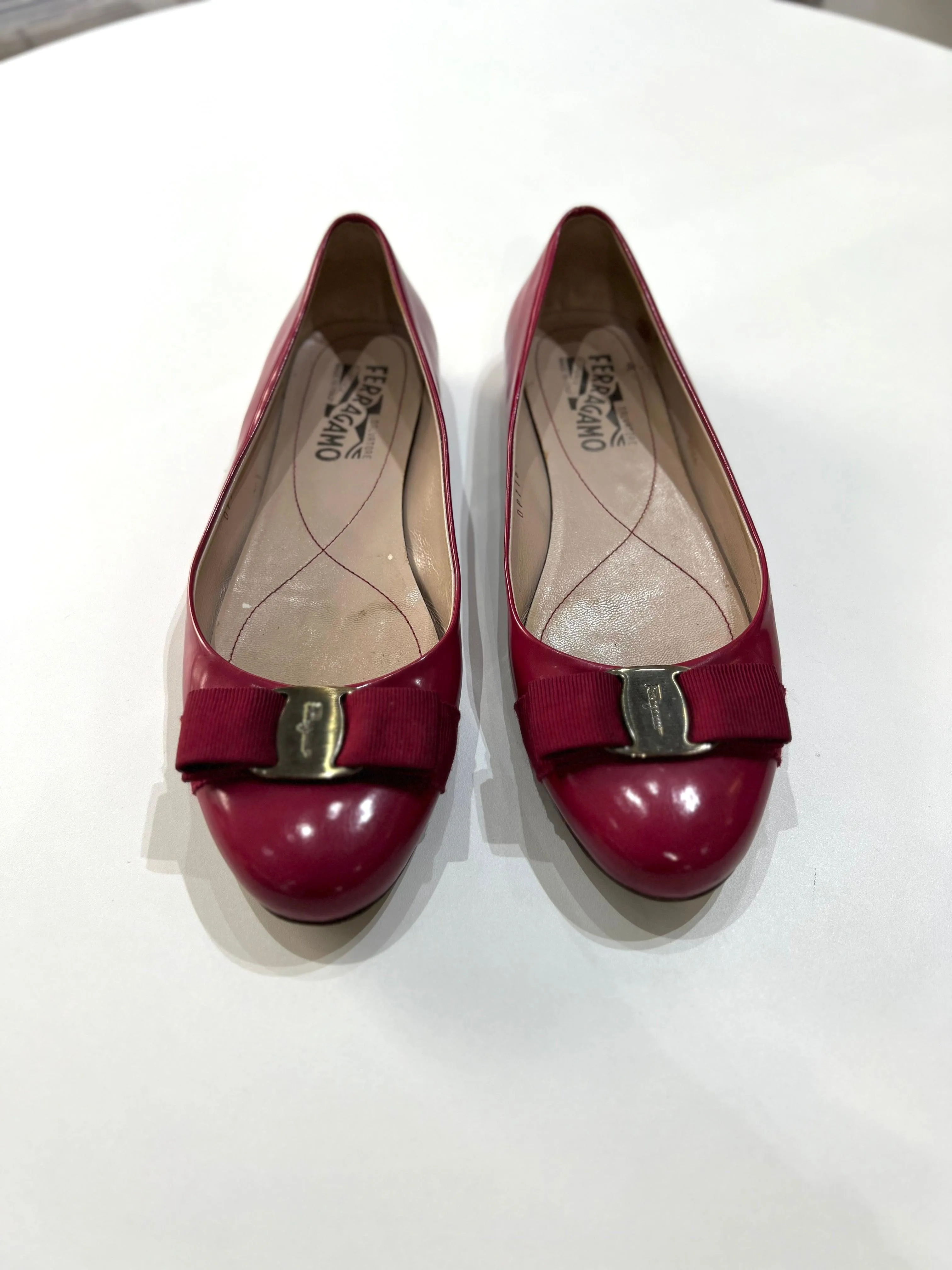 Ferragamo Vera ballet flats bow pink Size 7 1/2