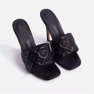 Finn Chain Pointed Toe Mule Women High Heel Sandals Summer Shoes plus Size Slippers