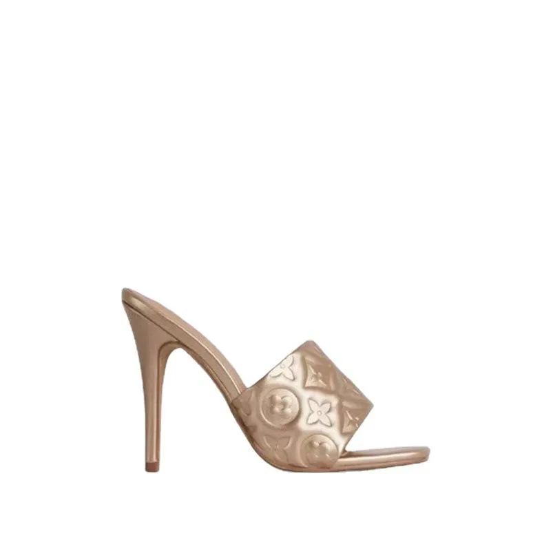 Finn Chain Pointed Toe Mule Women High Heel Sandals Summer Shoes plus Size Slippers