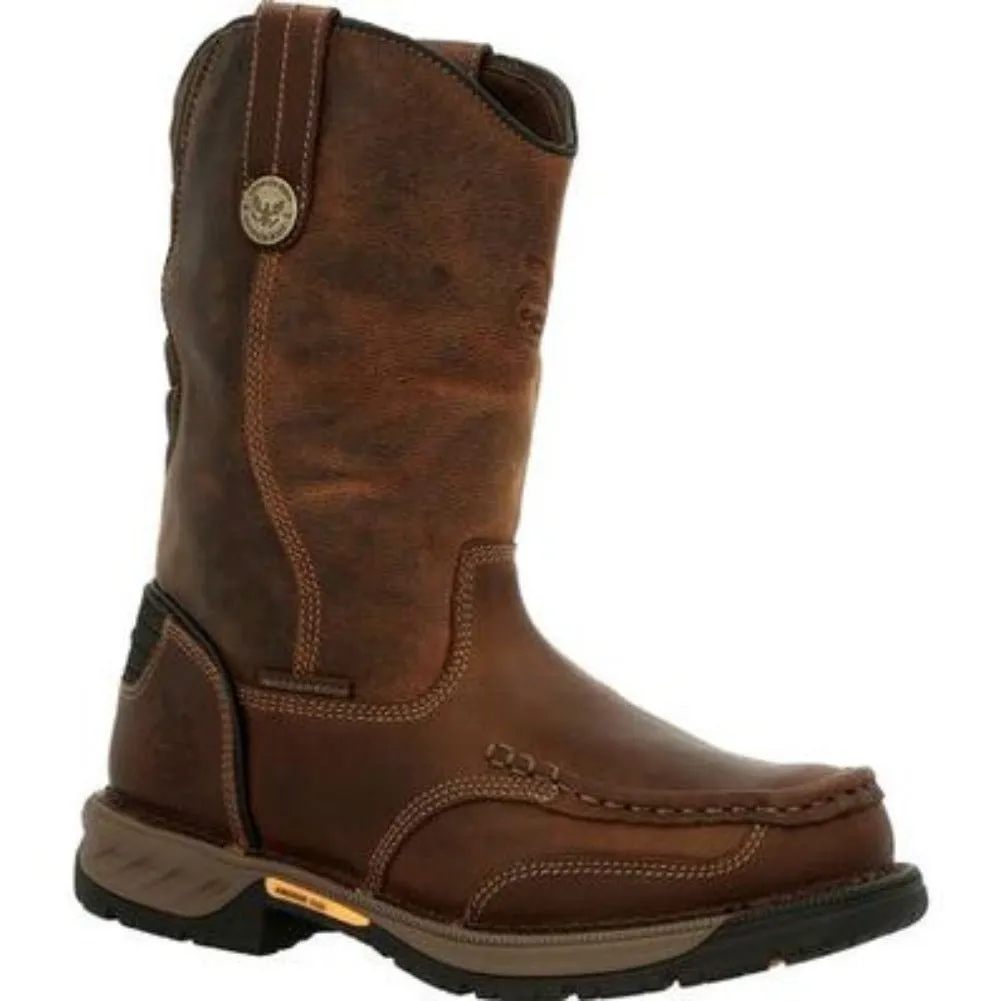 Georgia Boot Athens 360 Men's Steel Toe Waterproof Pull-on Work Boots Gb00442 In Brown
