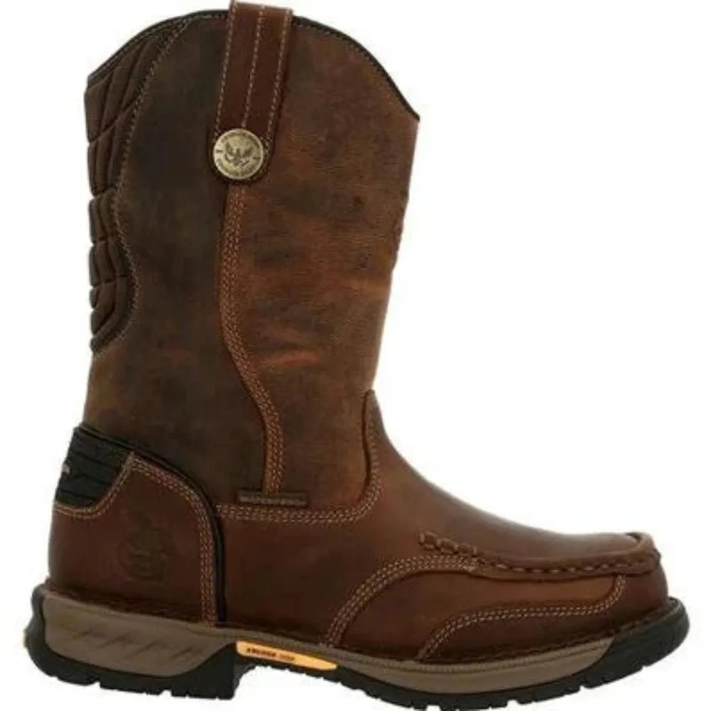 Georgia Boot Athens 360 Men's Steel Toe Waterproof Pull-on Work Boots Gb00442 In Brown