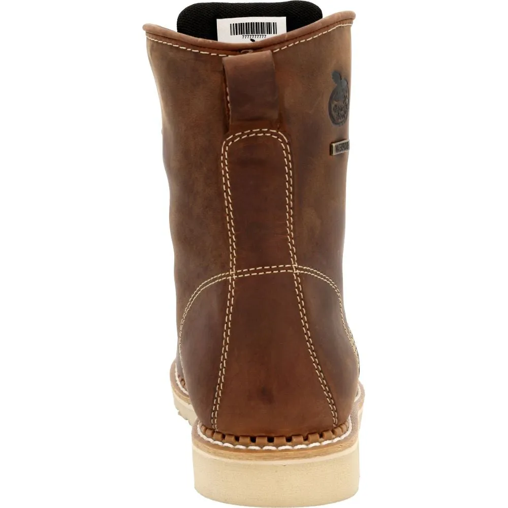 'Georgia Boot' Men's 8" Wedge Sole EH WP Soft Toe - Brown