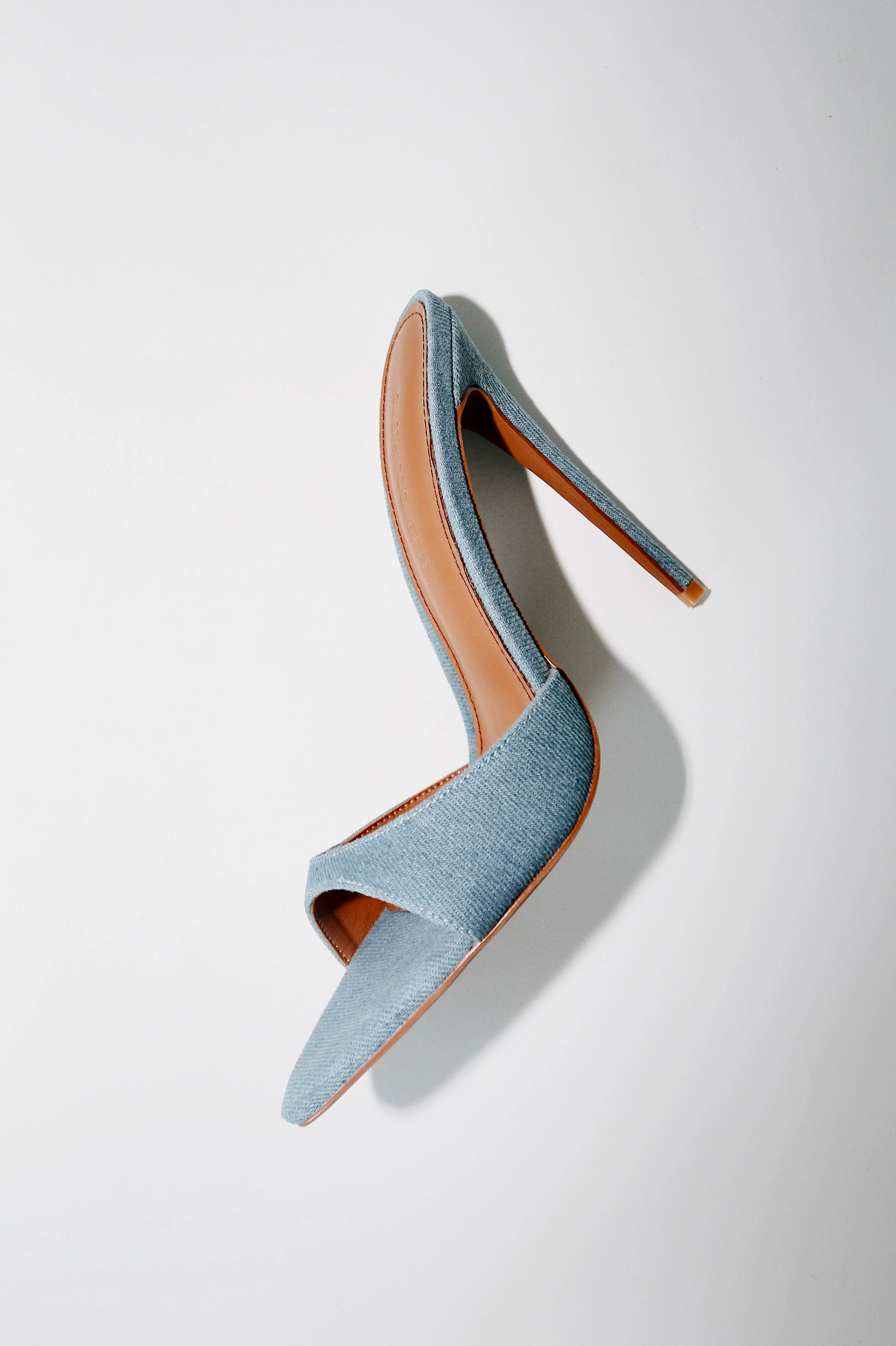Gia Denim Vegan Mules 120 mm