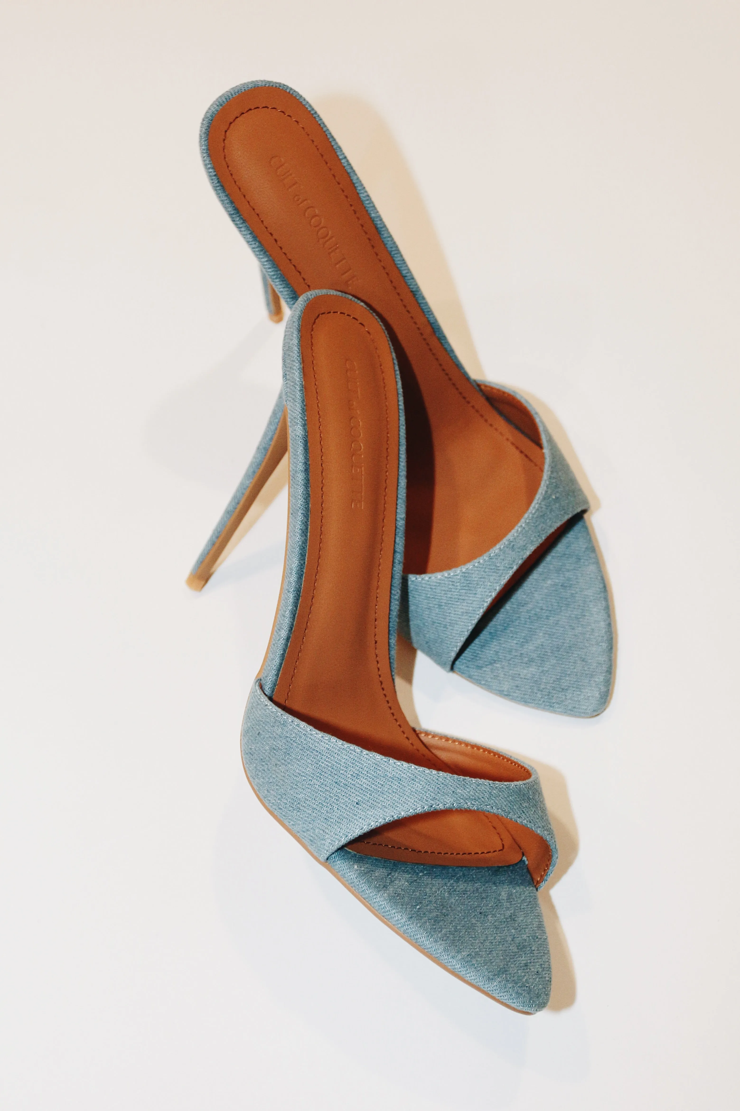 Gia Denim Vegan Mules 120 mm