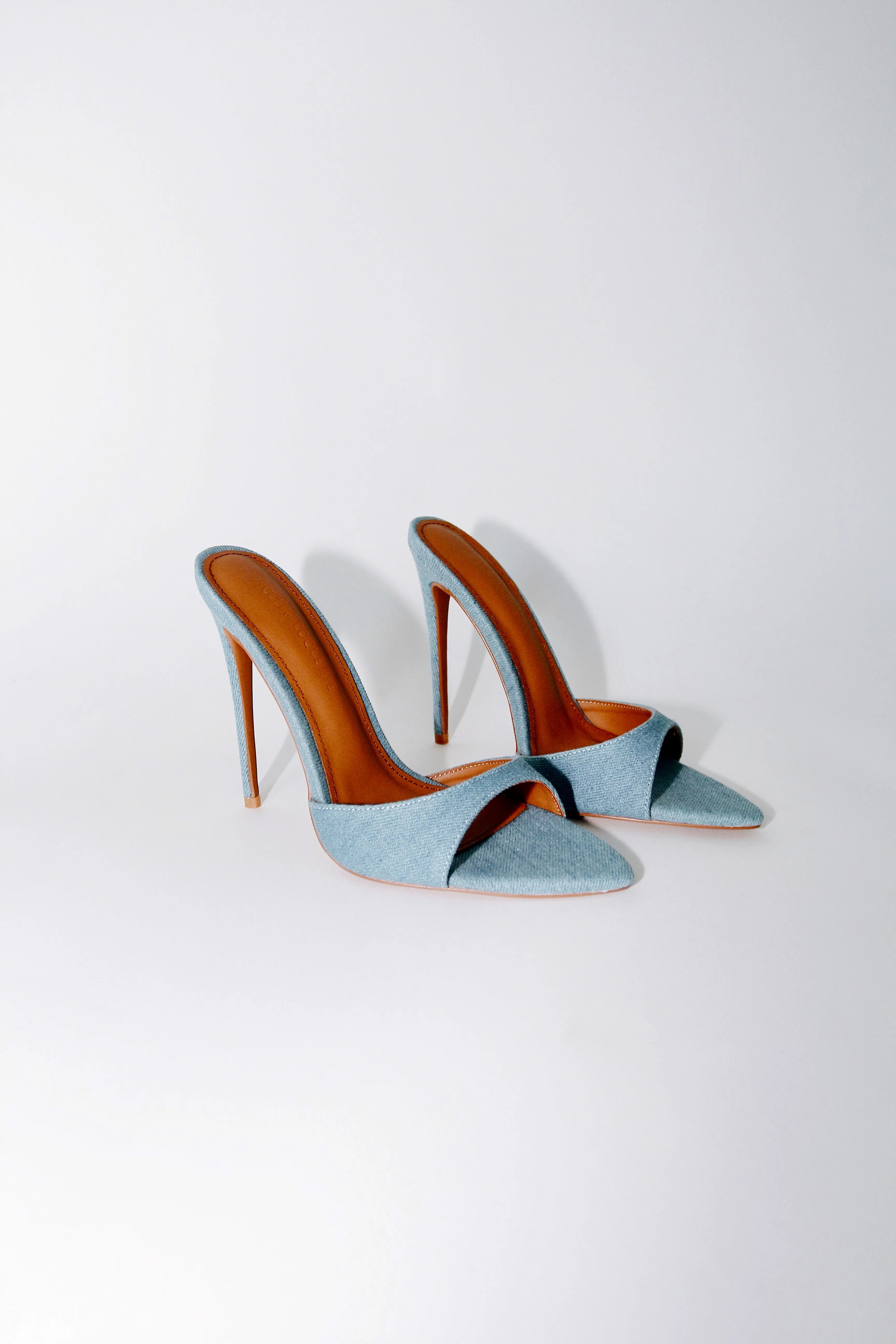 Gia Denim Vegan Mules 120 mm