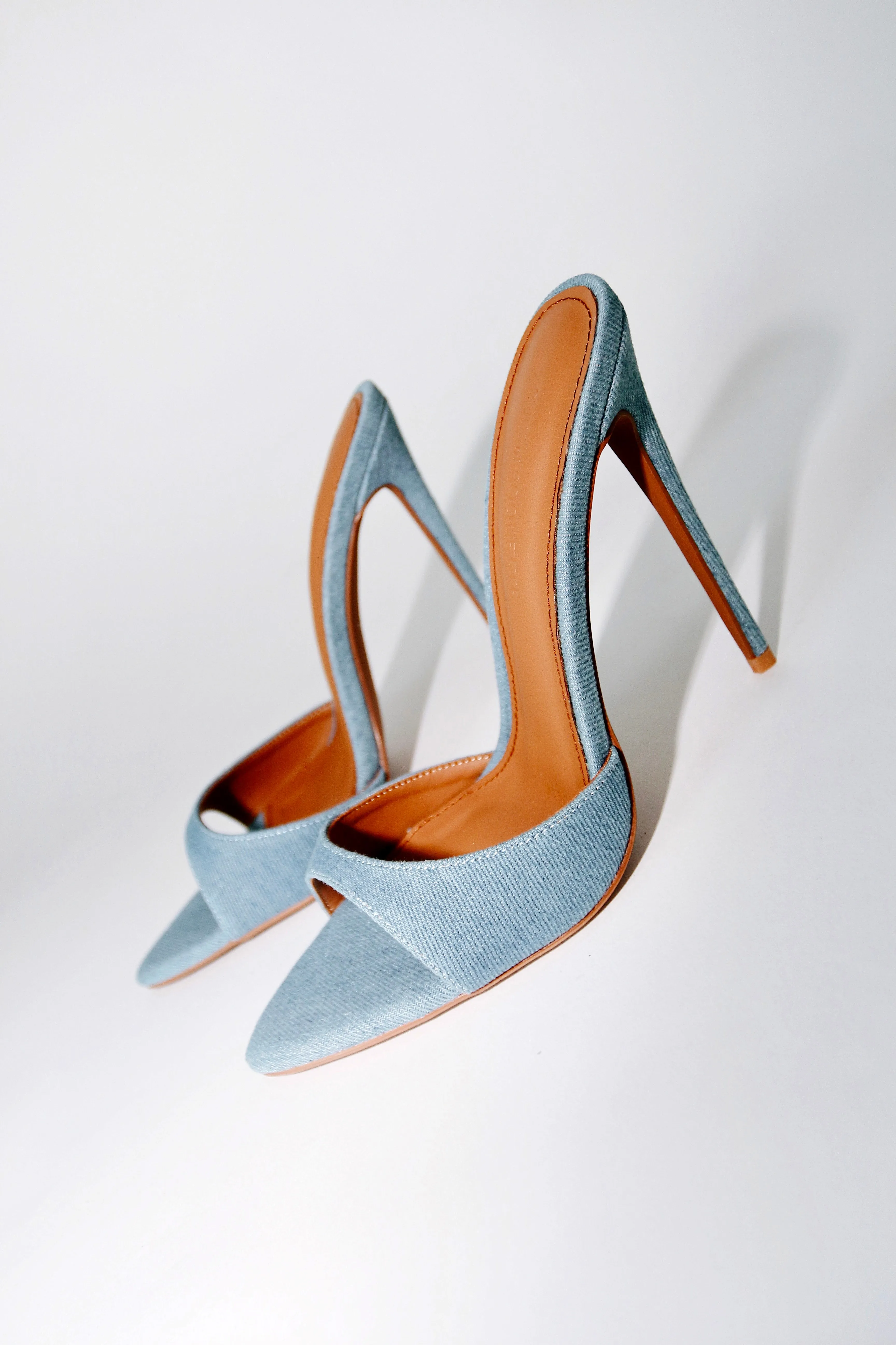 Gia Denim Vegan Mules 120 mm