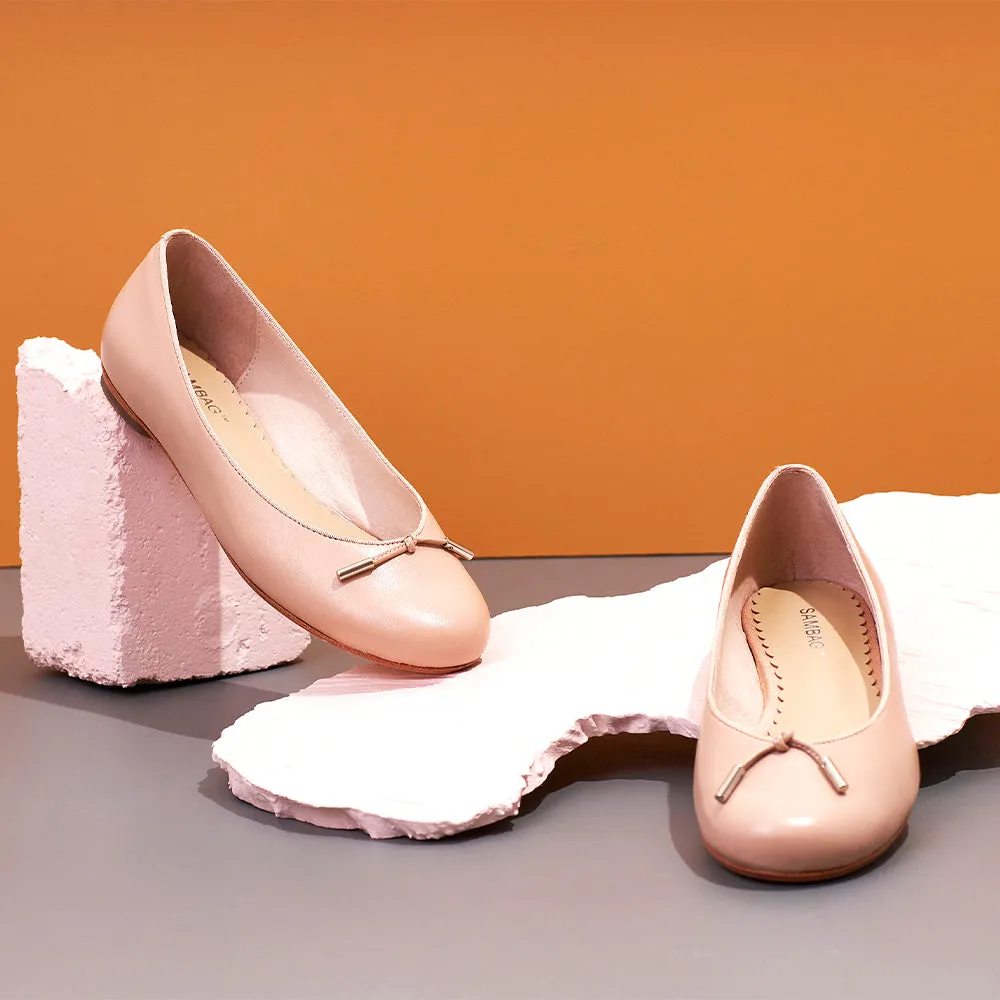 Grace Blush Leather Ballet flat