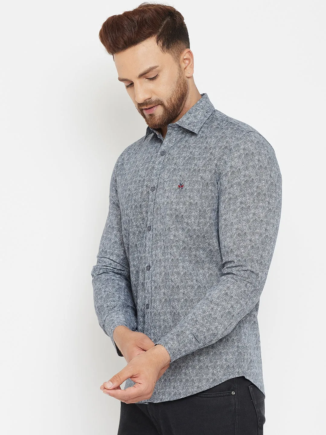 Grey Printed Shirt