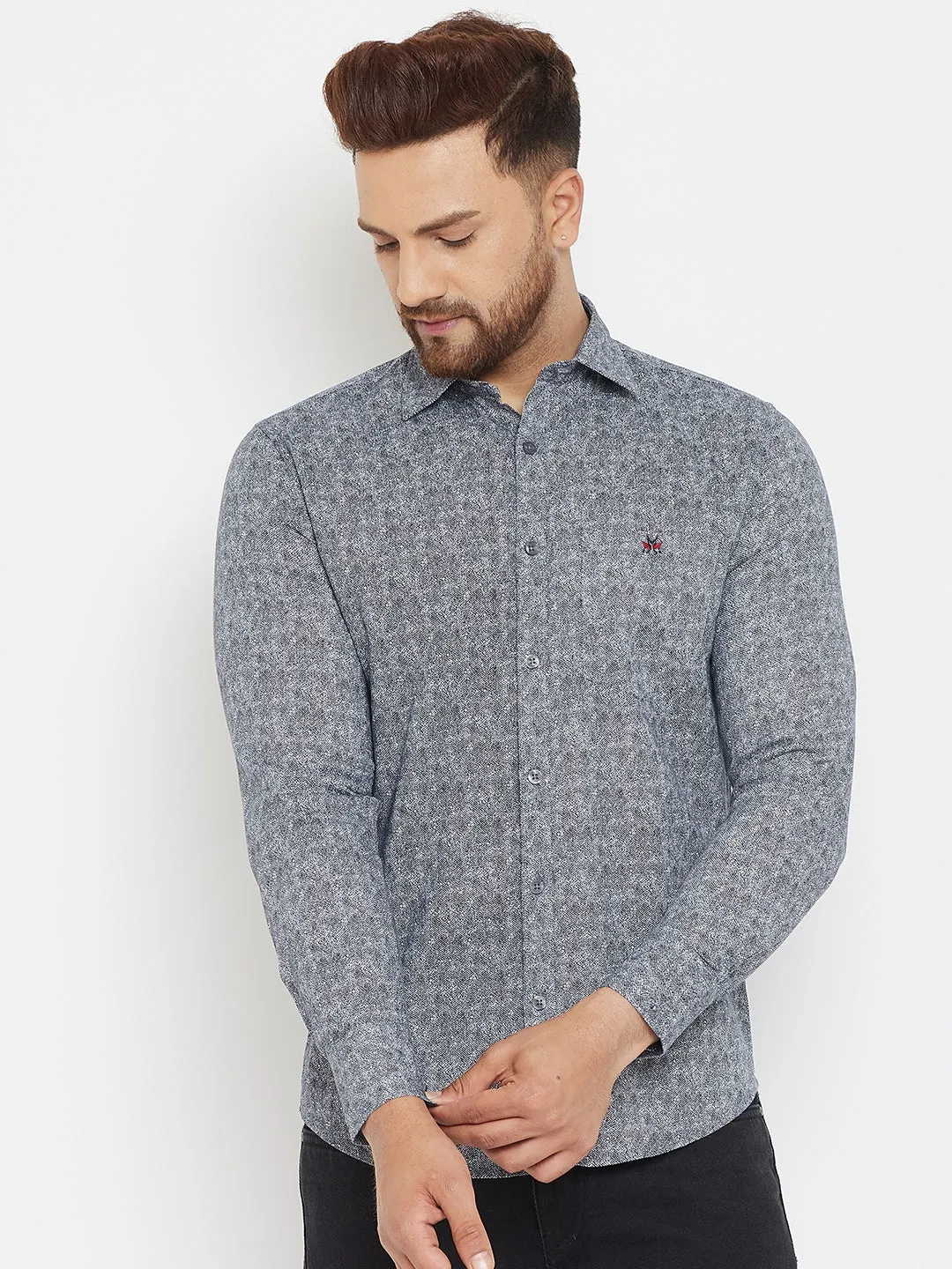 Grey Printed Shirt