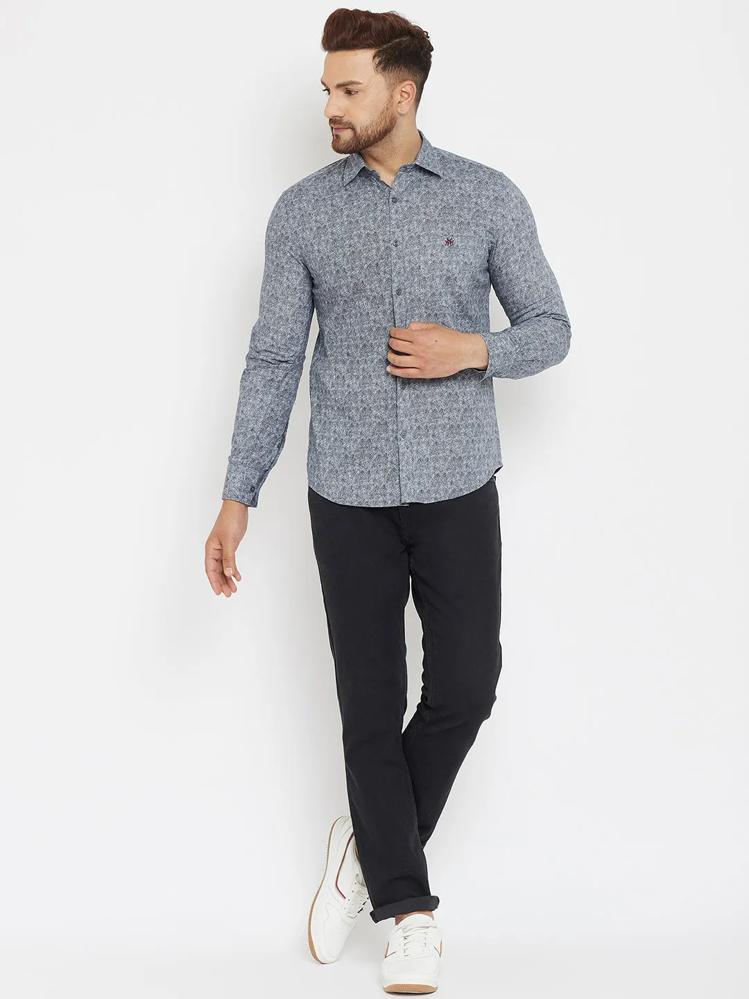 Grey Printed Shirt