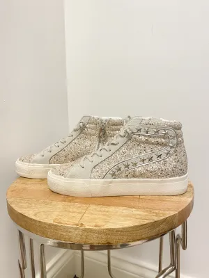 Hailey High Glitter High Top Sneaker w Star Stripe