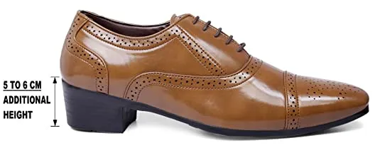 Height Increasing Faux Leather Lace-up Oxford Shoes for Men-JonasParamount